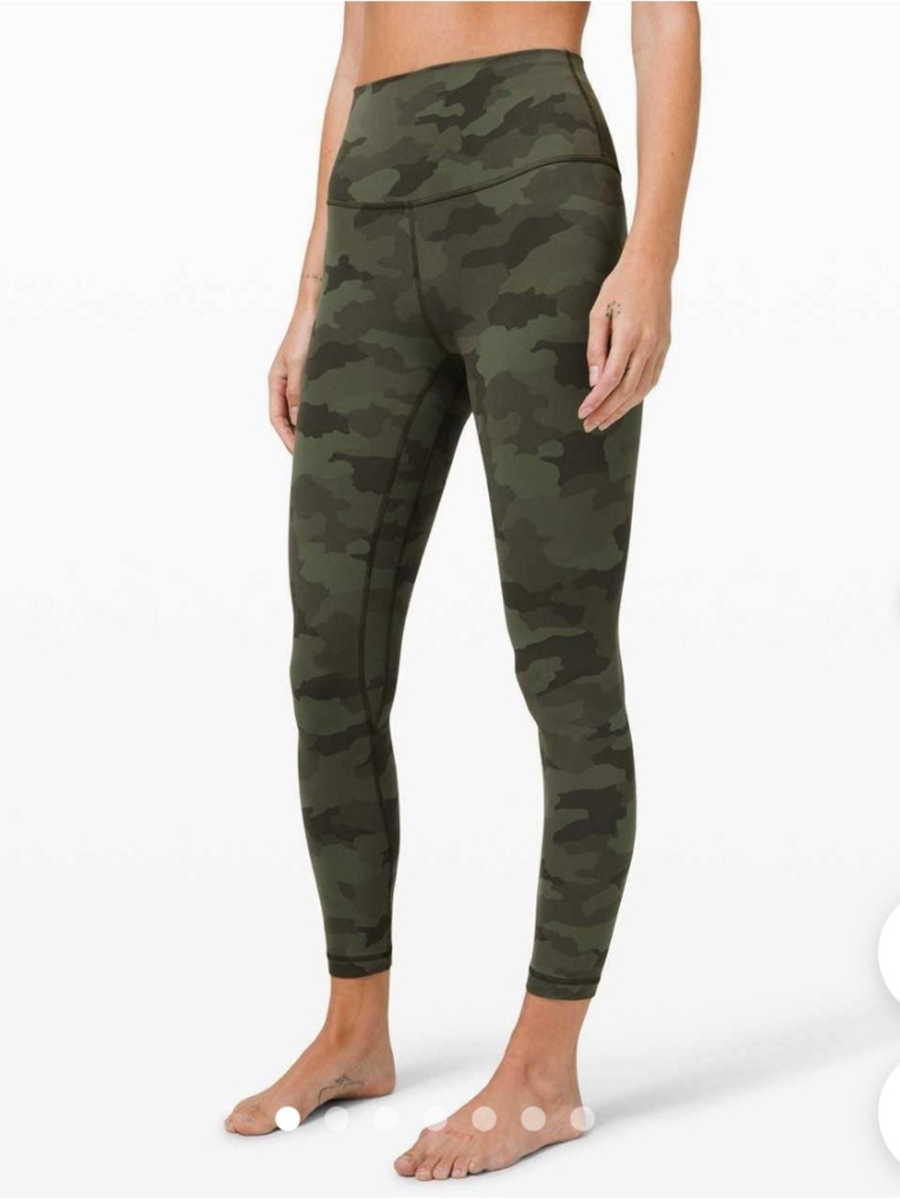 Lululemon Align Pant II Sz4 High Rise Leggings 25" Green Camo Yoga Pants In Sz 4